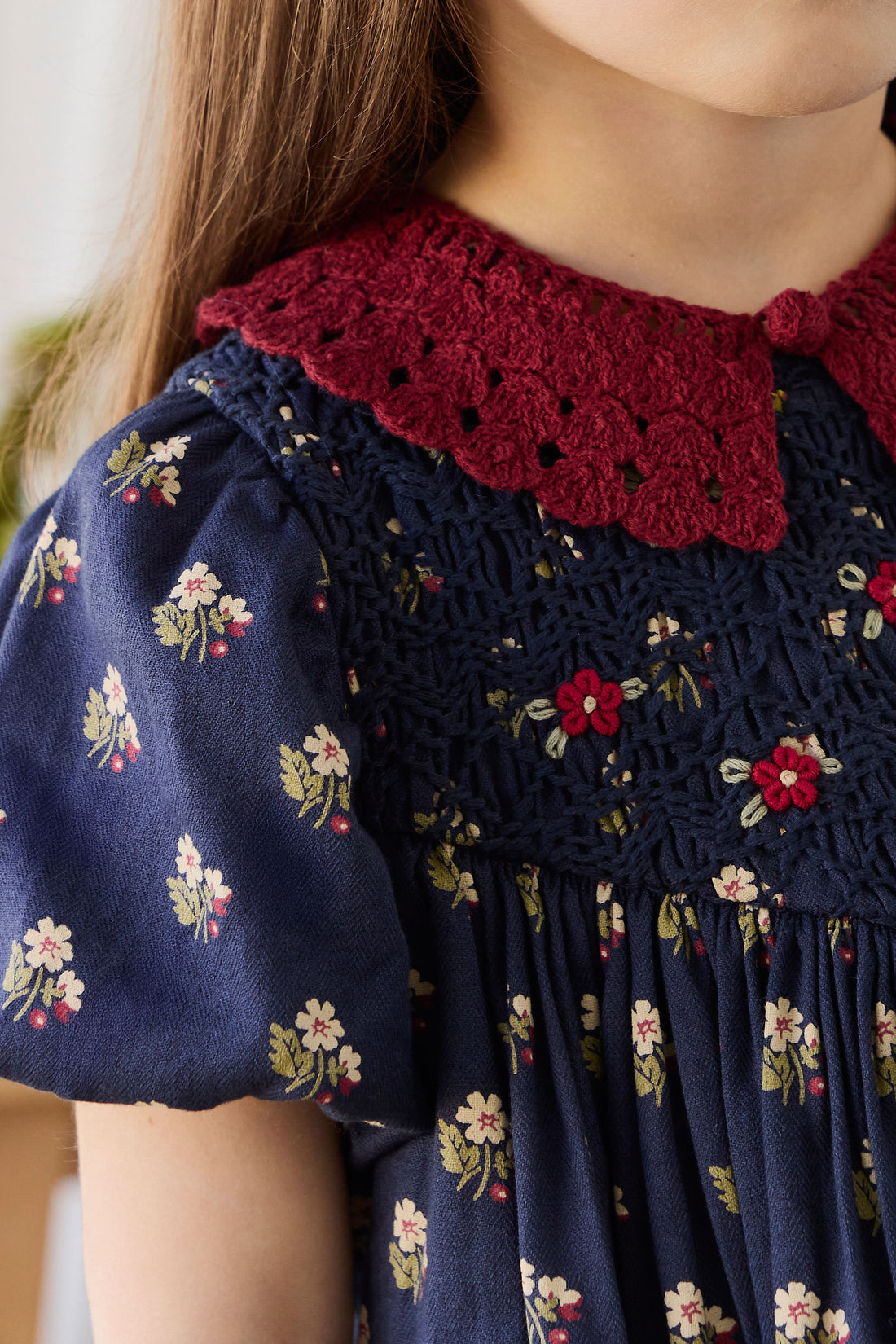 Organic Cotton Wanda Dress - Elsa Navy Childrens Dress from Jamie Kay NZ