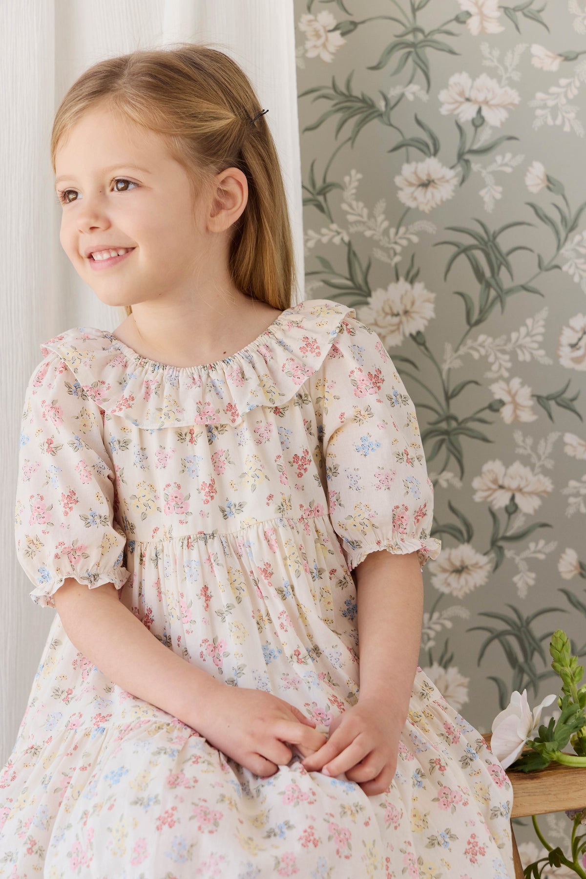Organic Cotton Acacia Dress - Morgan Vanilla Childrens Dress from Jamie Kay NZ