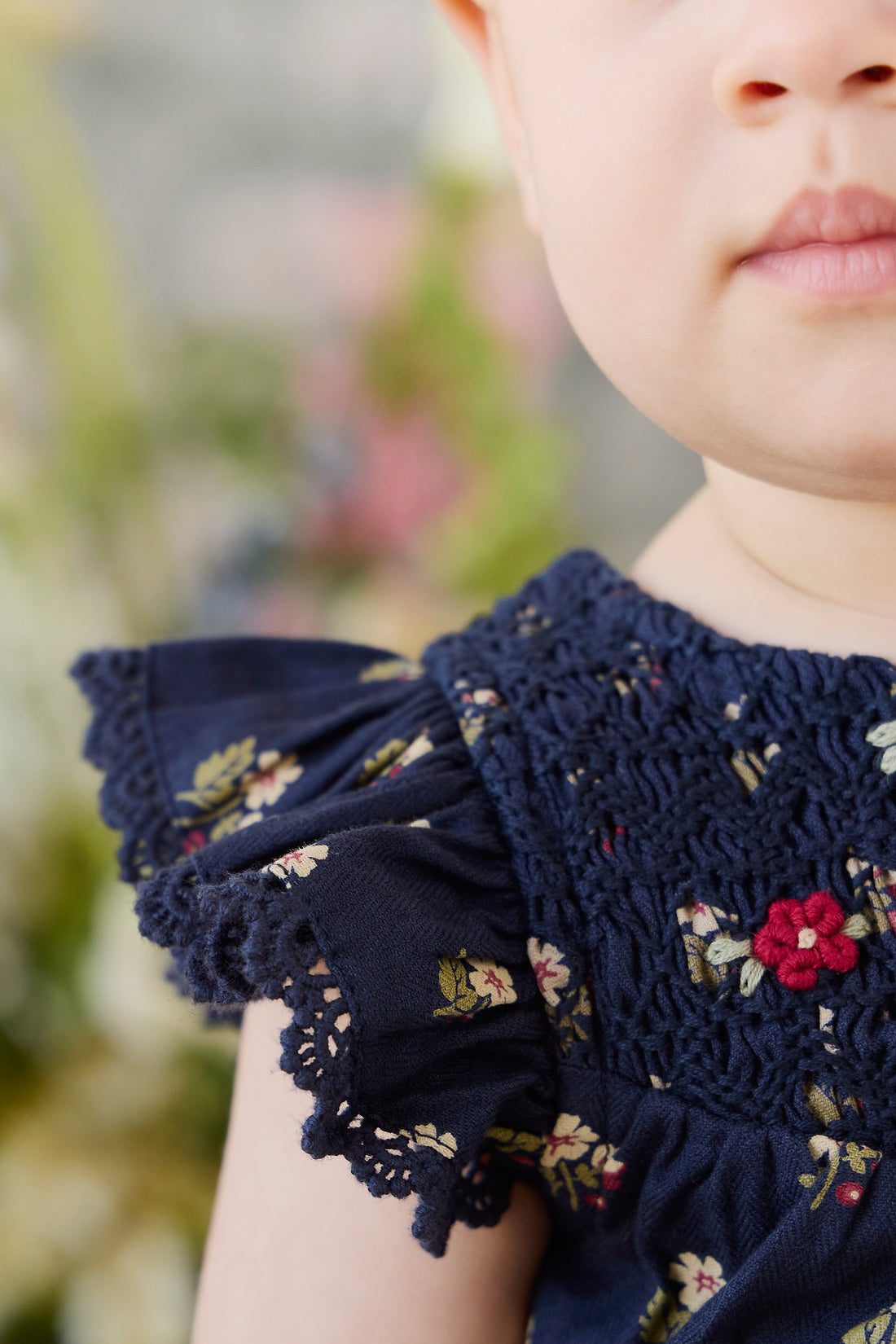Organic Cotton Wanda Playsuit - Elsa Navy Childrens Playsuit from Jamie Kay NZ