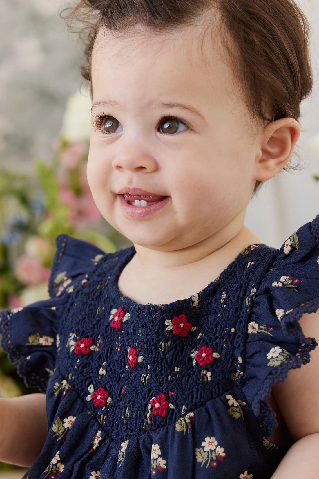 Organic Cotton Wanda Playsuit - Elsa Navy Childrens Playsuit from Jamie Kay NZ