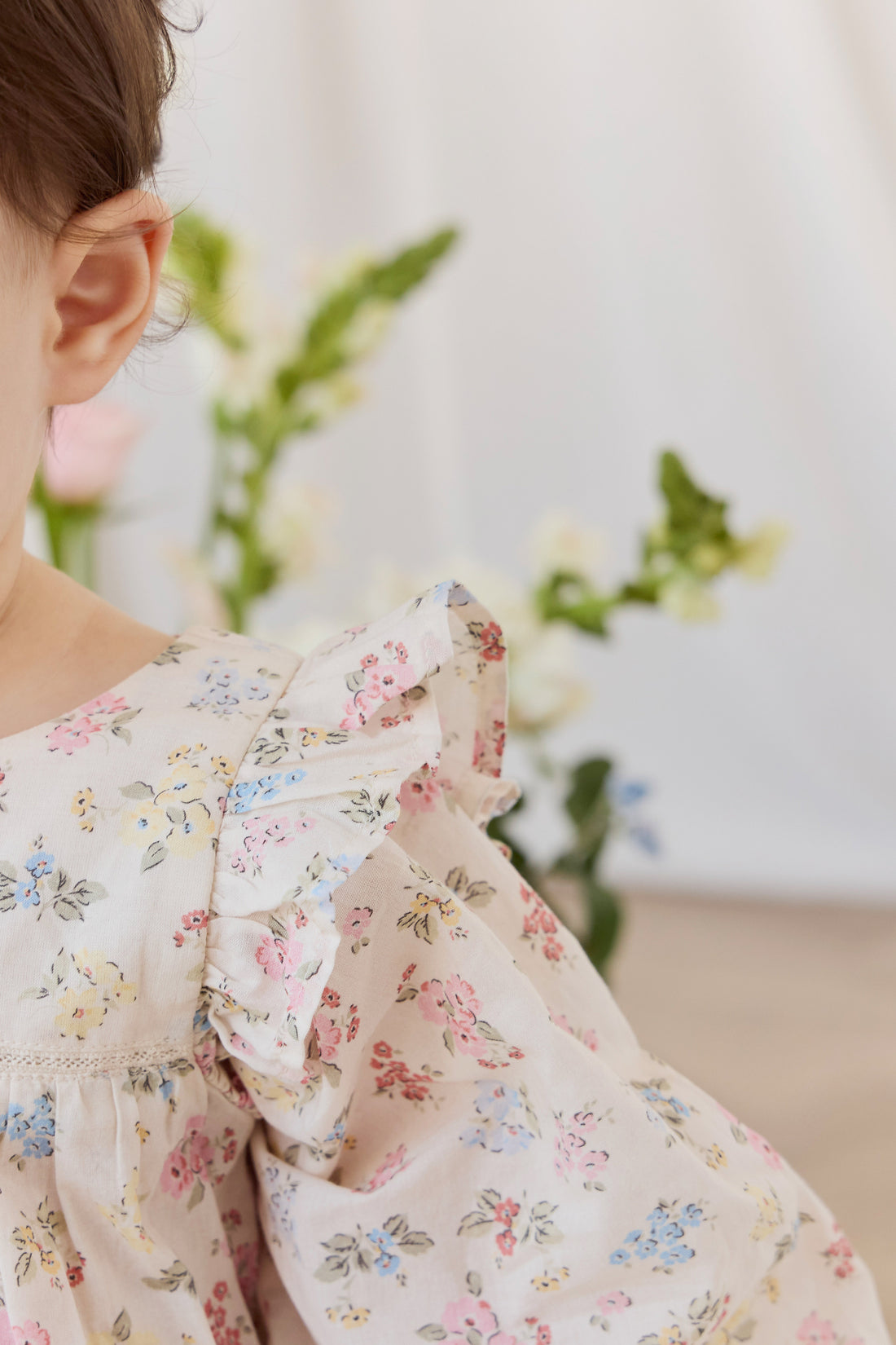 Organic Cotton Kaianna Playsuit - Morgan Vanilla Childrens Playsuit from Jamie Kay NZ