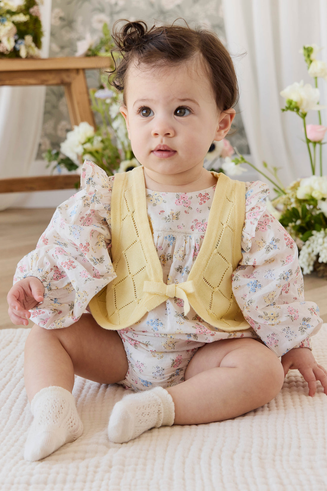 Lilah Knitted Vest - Lemonade Childrens Vest from Jamie Kay NZ