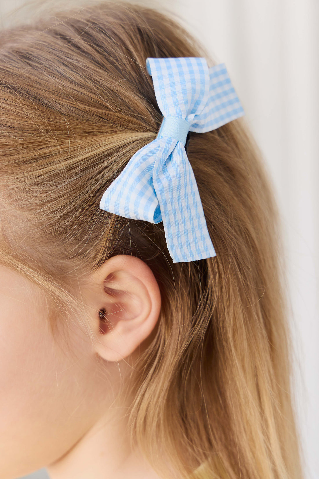 Wrenley Clip 2PK - Vanilla Sky Gingham Childrens Hair Accessories from Jamie Kay NZ
