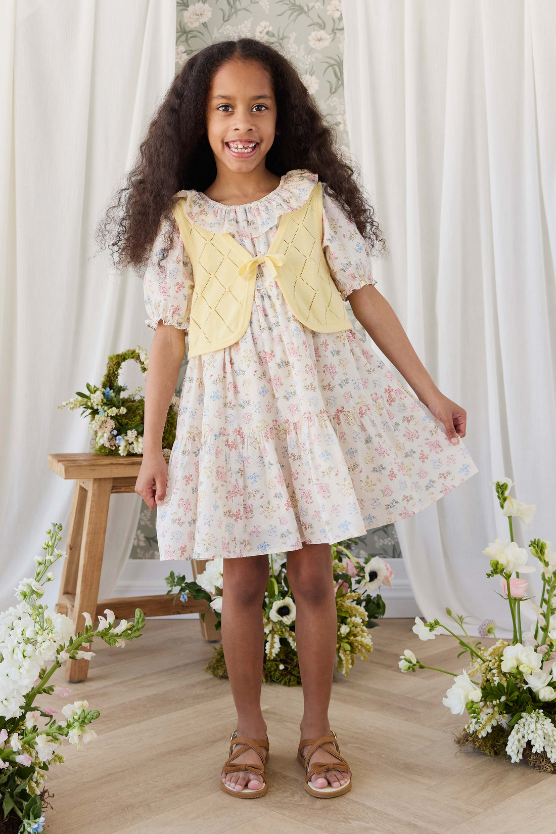 Organic Cotton Acacia Dress - Morgan Vanilla Childrens Dress from Jamie Kay NZ