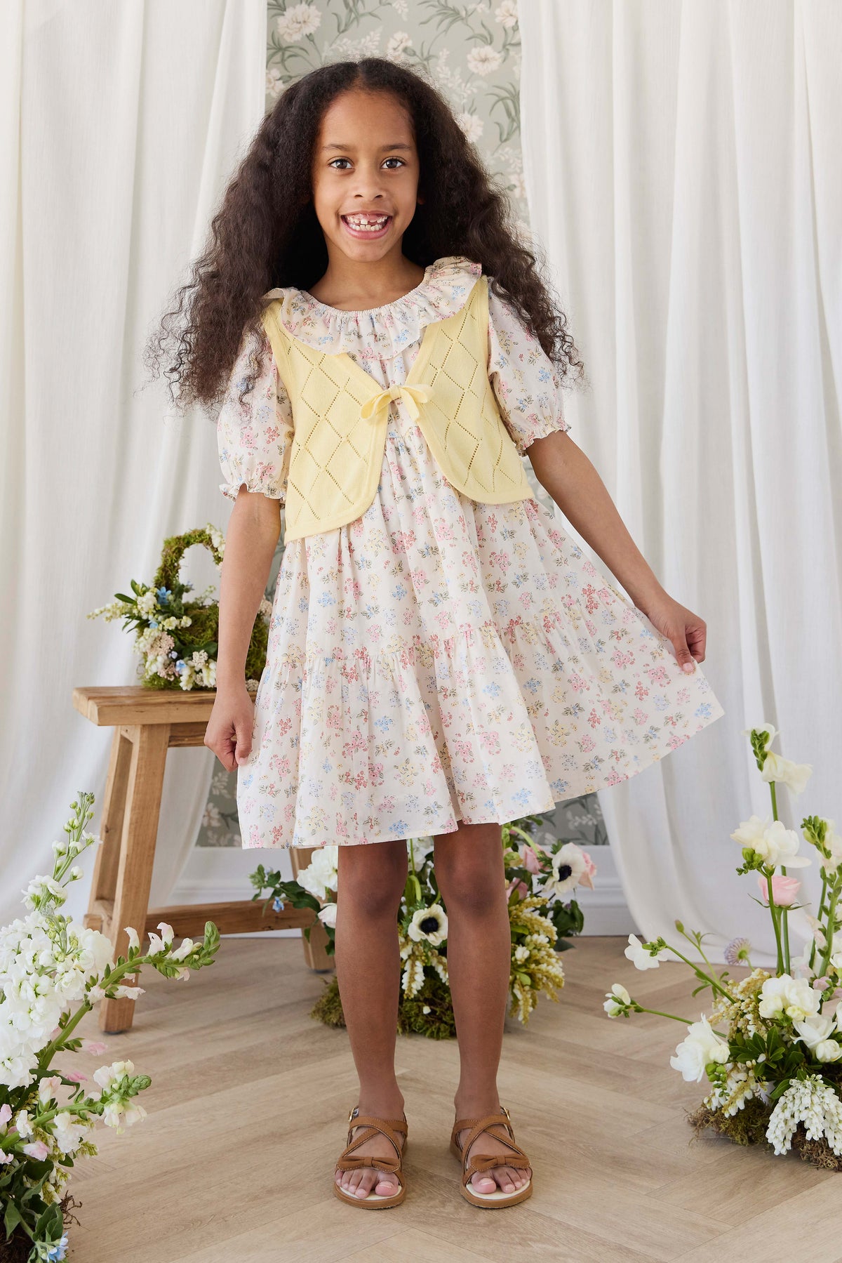 Lilah Knitted Vest - Lemonade Childrens Vest from Jamie Kay NZ