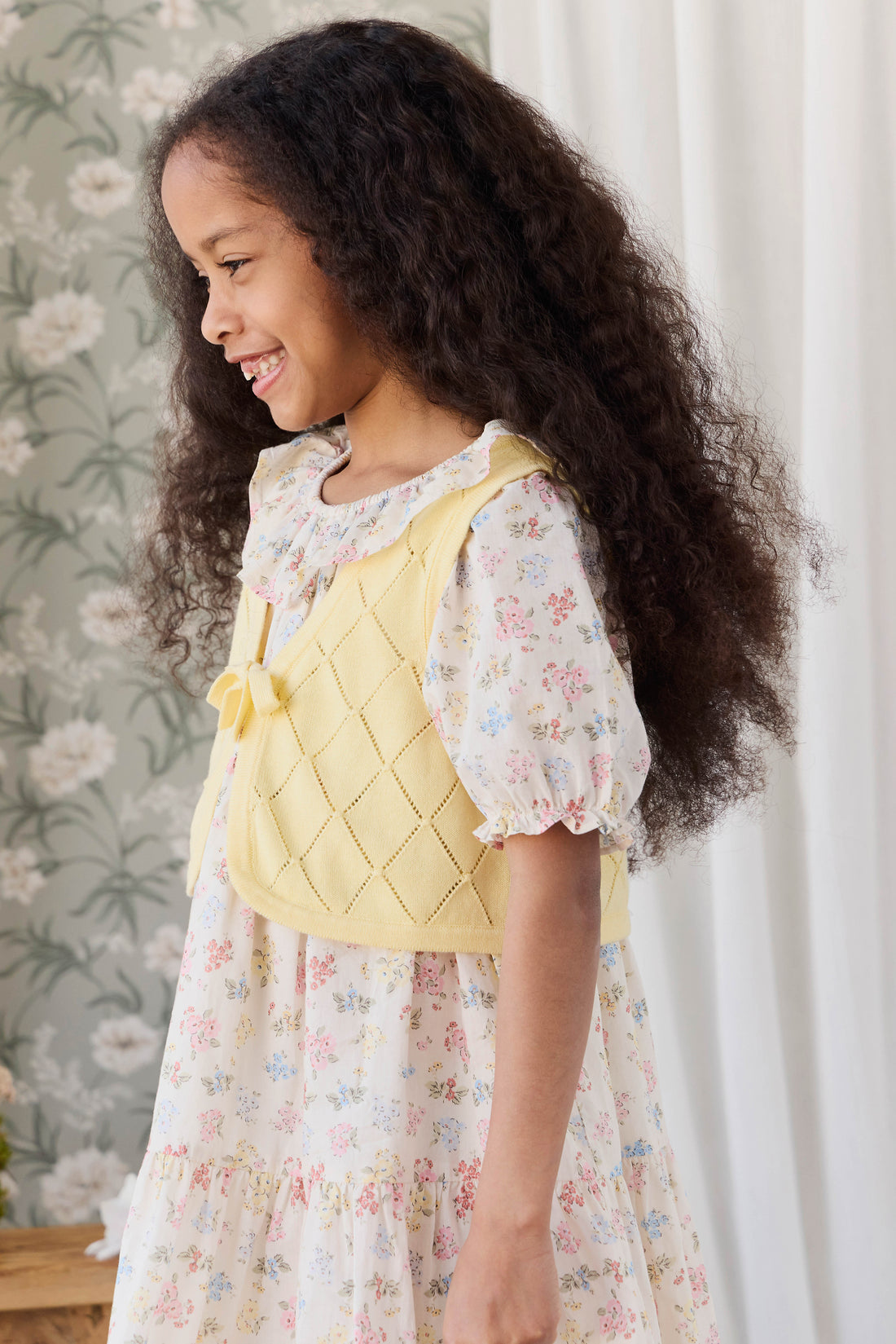 Lilah Knitted Vest - Lemonade Childrens Vest from Jamie Kay NZ