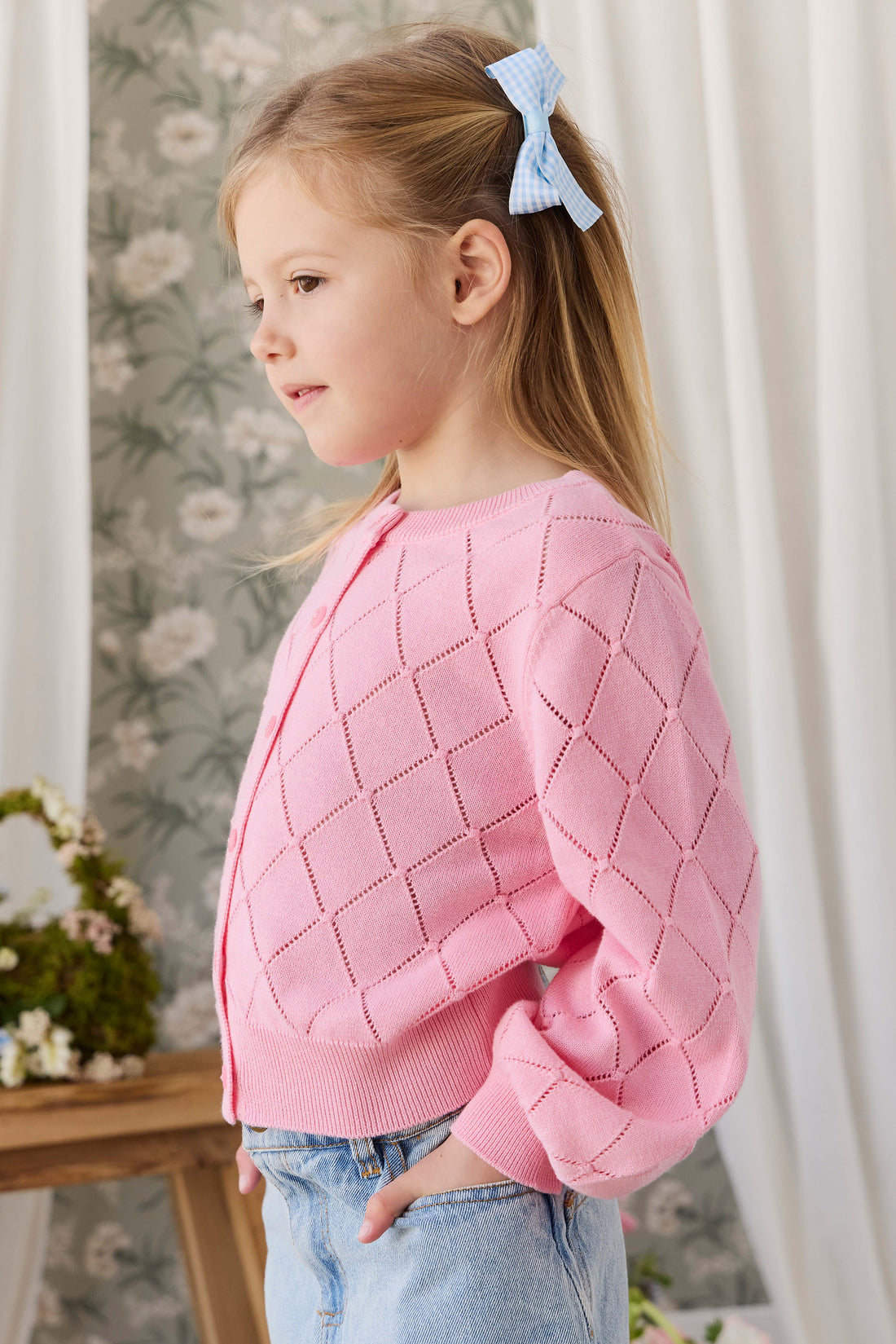Lilah Cardigan - Bubblegum Childrens Cardigan from Jamie Kay NZ