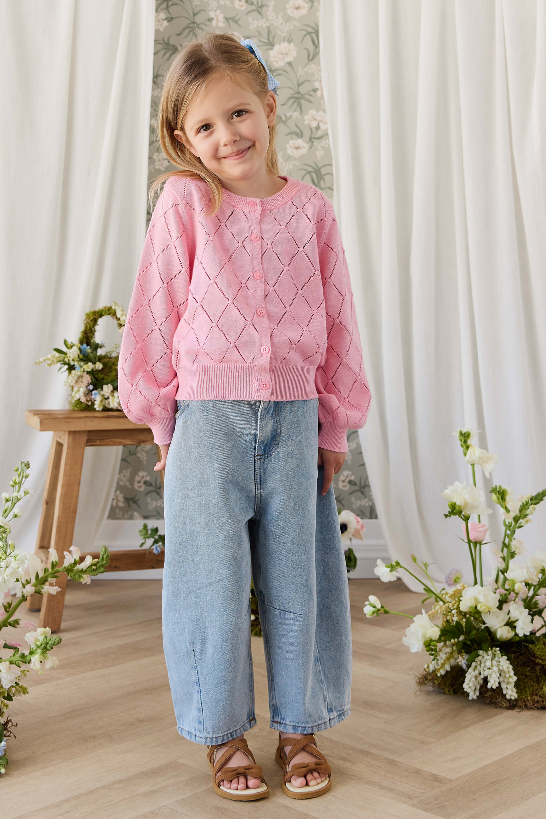 Lilah Cardigan - Bubblegum Childrens Cardigan from Jamie Kay NZ