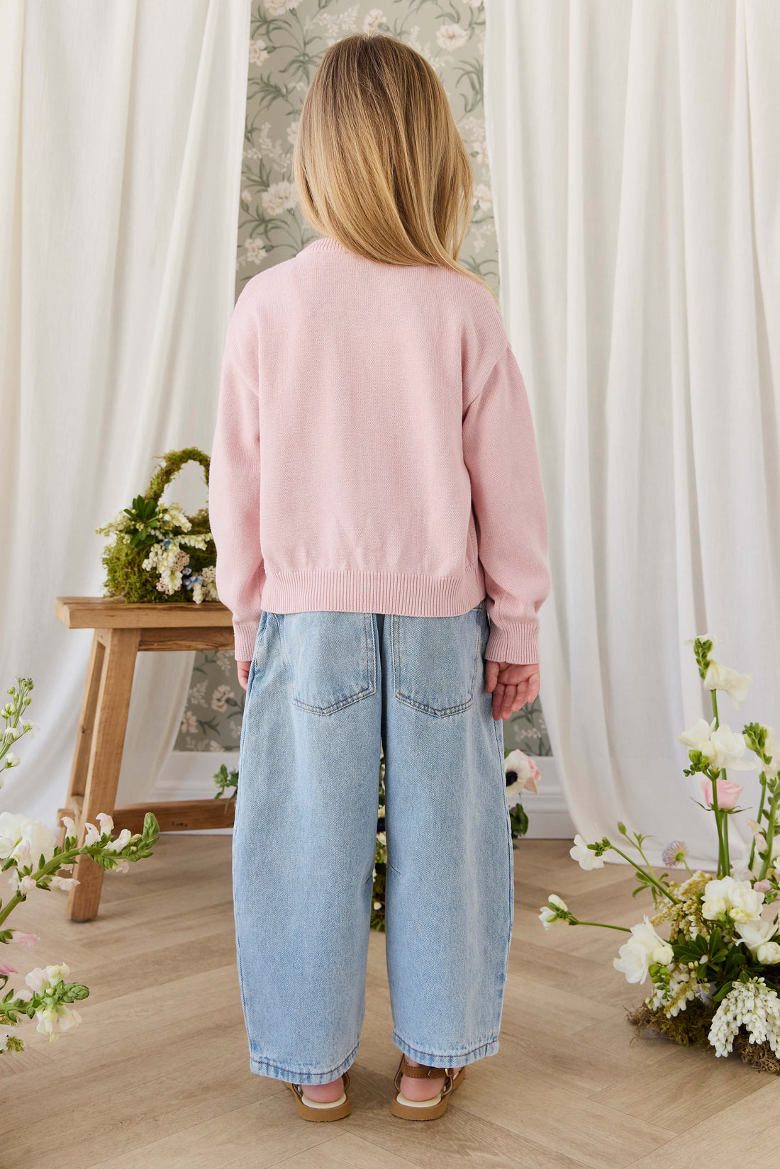 Anabella Knitted Cardigan - Annabella Jacquard Trinket Childrens Cardigan from Jamie Kay NZ