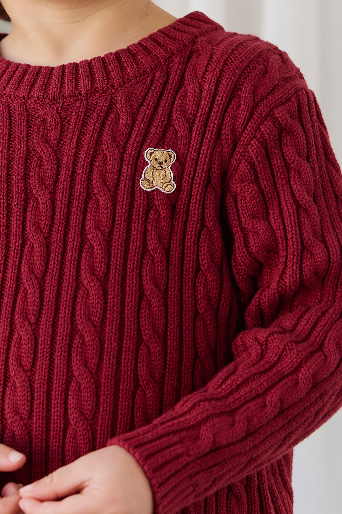 Richard Knit Jumper - Cherry Childrens Jumper from Jamie Kay NZ