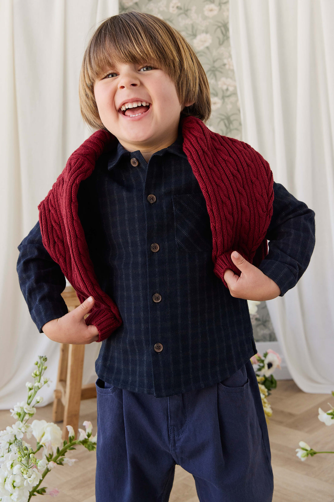 Richard Knit Jumper - Cherry Childrens Jumper from Jamie Kay NZ