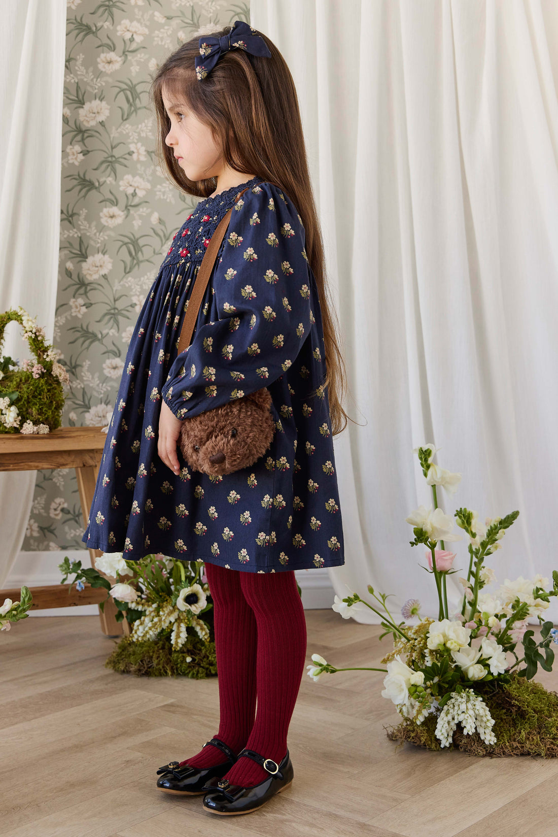 Organic Cotton Jovie Dress - Elsa Navy Childrens Dress from Jamie Kay NZ