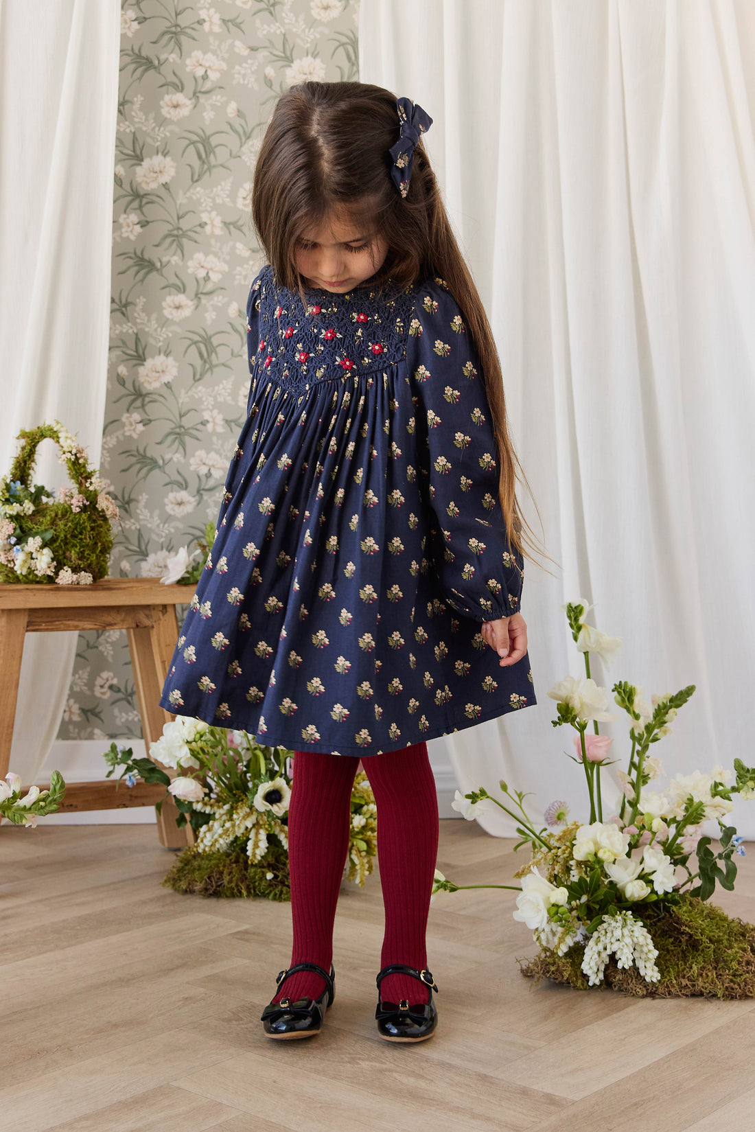 Organic Cotton Jovie Dress - Elsa Navy Childrens Dress from Jamie Kay NZ