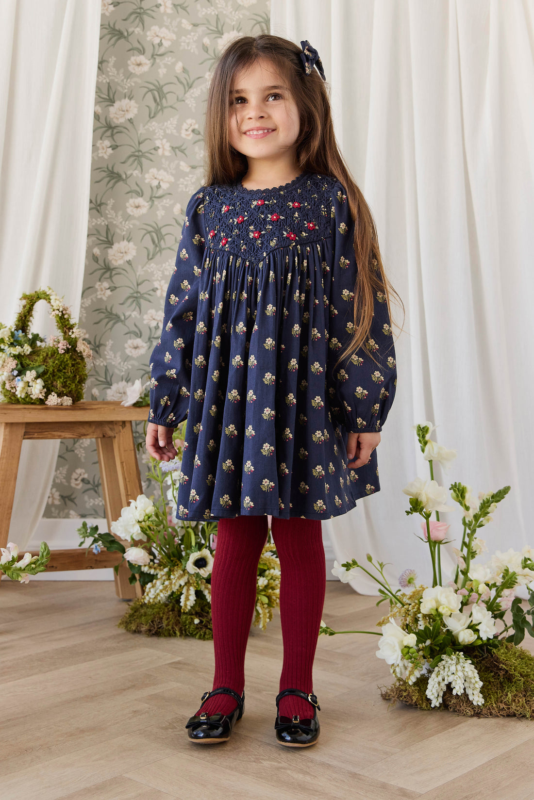 Organic Cotton Jovie Dress - Elsa Navy Childrens Dress from Jamie Kay NZ