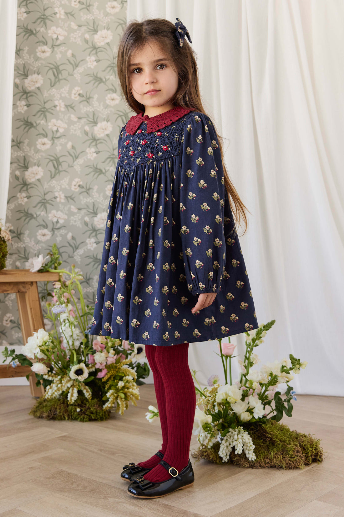 Organic Cotton Jovie Dress - Elsa Navy Childrens Dress from Jamie Kay NZ