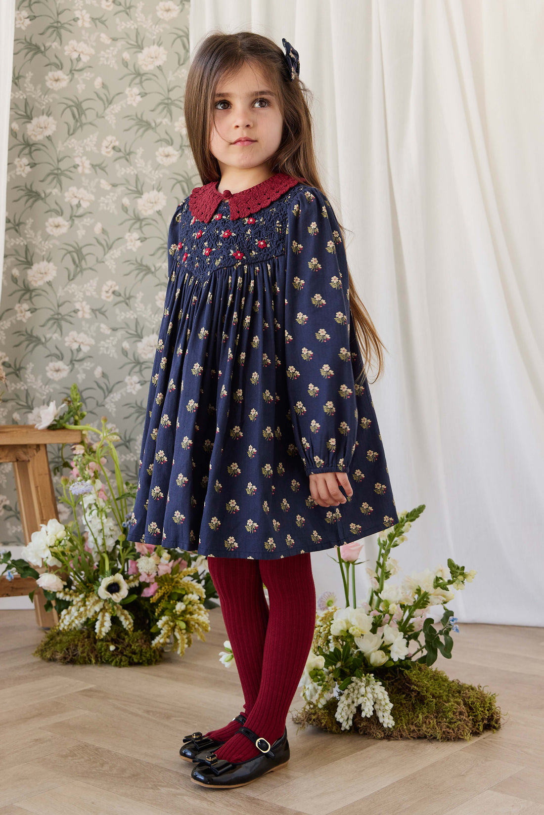 Organic Cotton Jovie Dress - Elsa Navy Childrens Dress from Jamie Kay NZ
