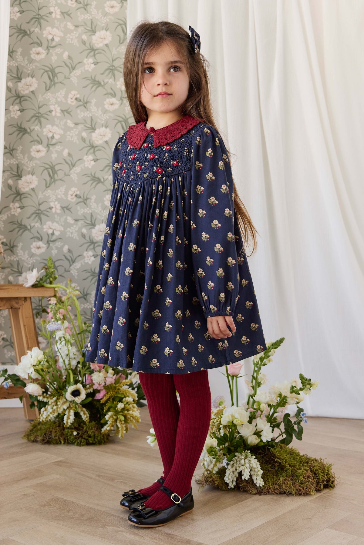 Organic Cotton Jovie Dress - Elsa Navy Childrens Dress from Jamie Kay NZ