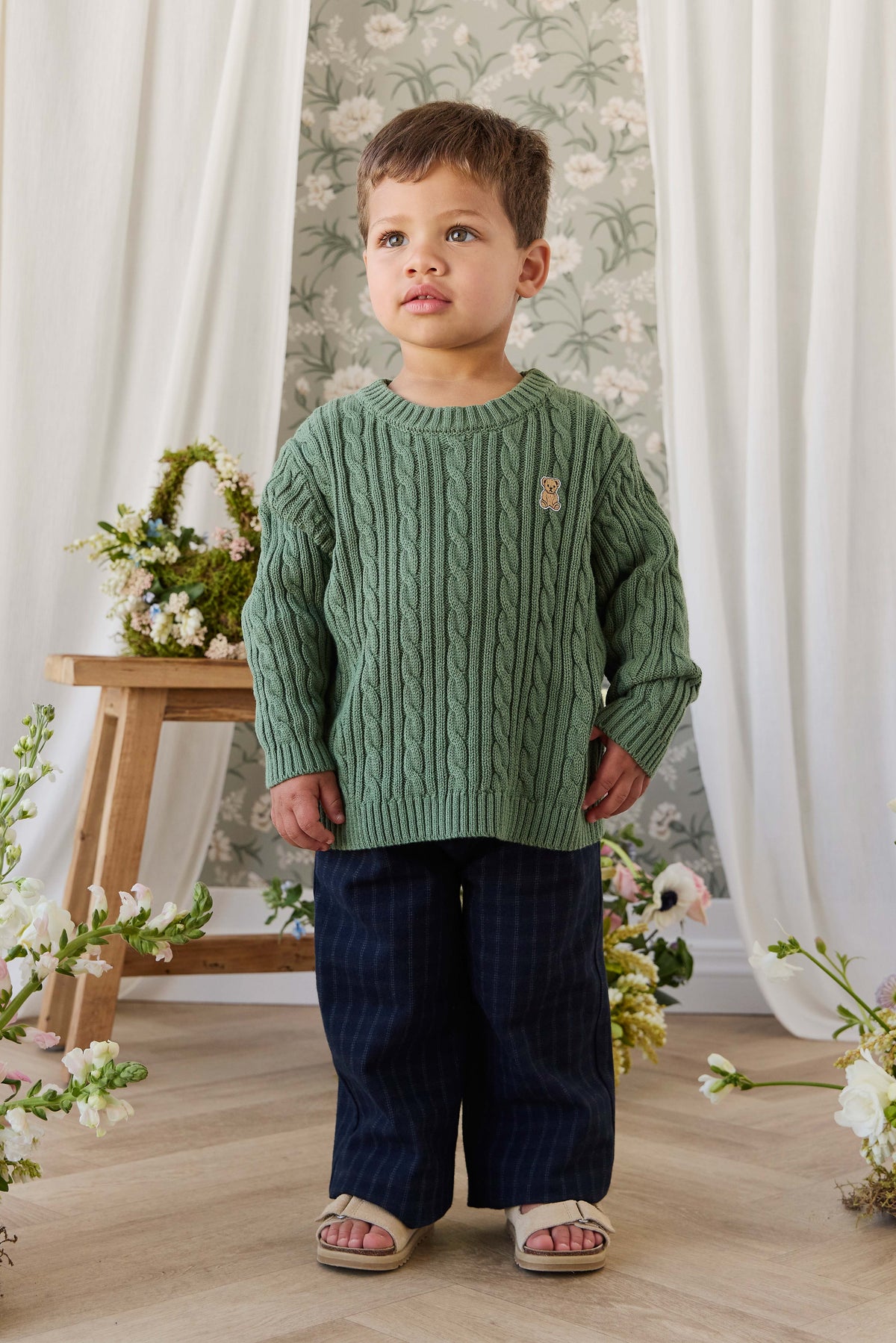 Richard Knit Jumper - Dark Jade Childrens Jumper from Jamie Kay NZ