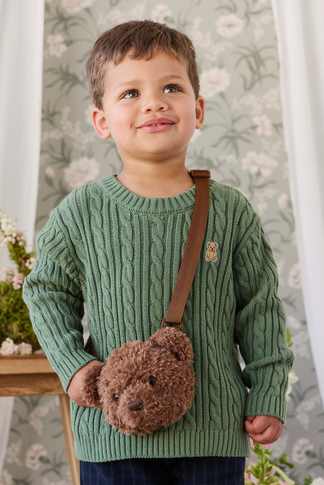 Richard Knit Jumper - Dark Jade Childrens Jumper from Jamie Kay NZ
