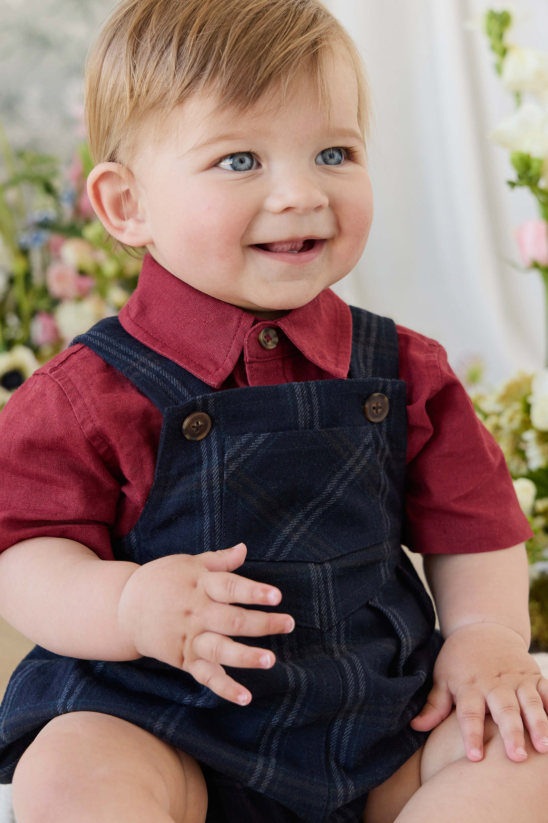 Ira Playsuit - Dale Check Childrens Playsuit from Jamie Kay NZ