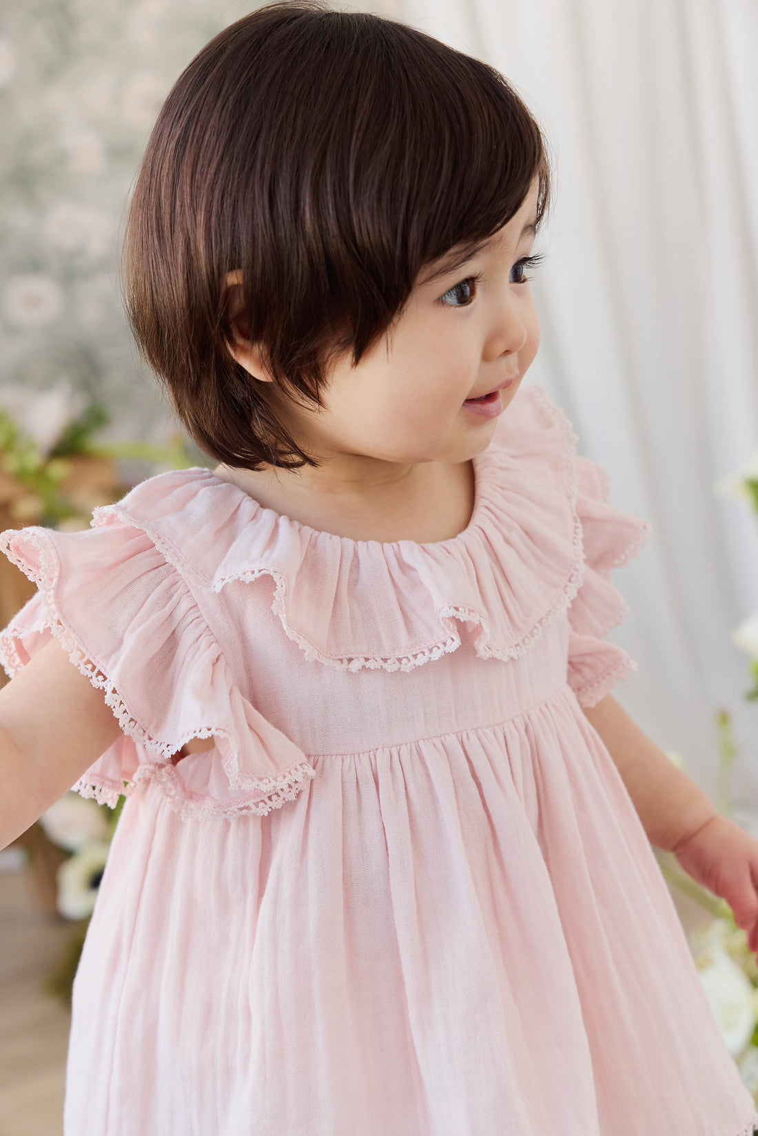 Organic Cotton Muslin Frannie Playsuit - Cotton Candy Childrens Playsuit from Jamie Kay NZ