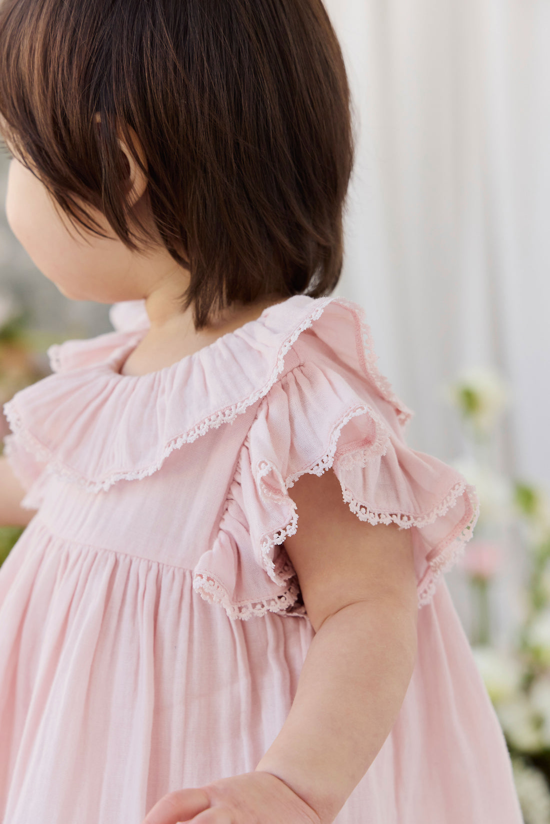 Organic Cotton Muslin Frannie Playsuit - Cotton Candy Childrens Playsuit from Jamie Kay NZ