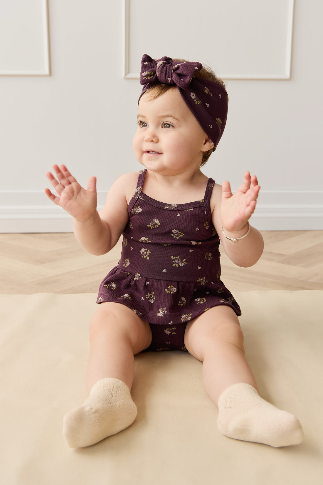 Organic Cotton Fine Rib Lillian Top - Simone Huckleberry Childrens Top from Jamie Kay NZ