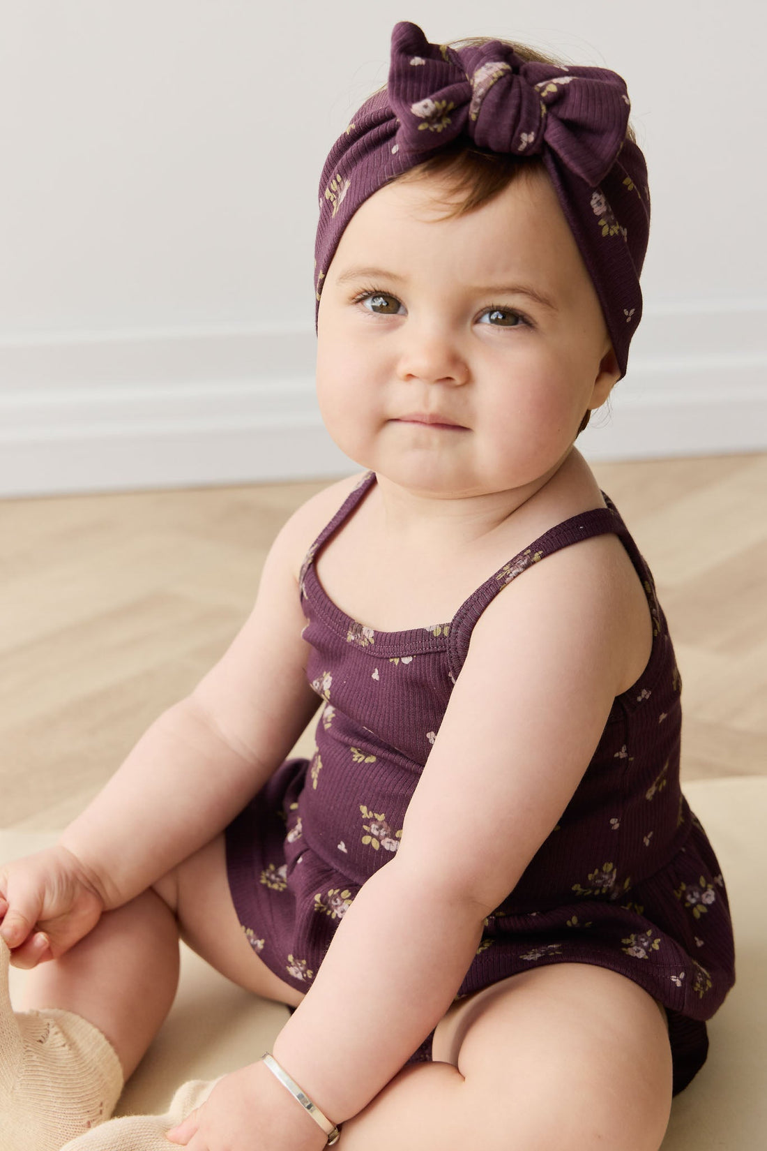 Organic Cotton Fine Rib Headband - Simone Huckleberry Childrens Headband from Jamie Kay NZ