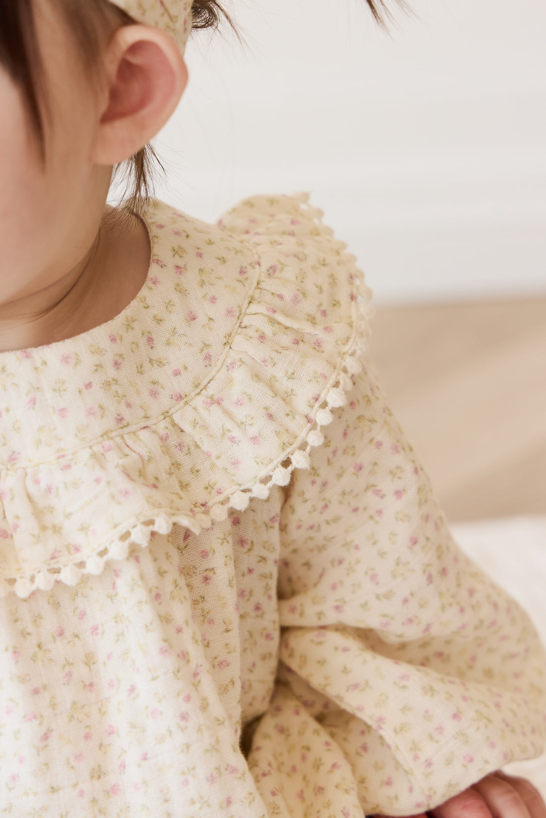 Organic Cotton Muslin Cleo Blouse - Pippa Pink Childrens Top from Jamie Kay NZ