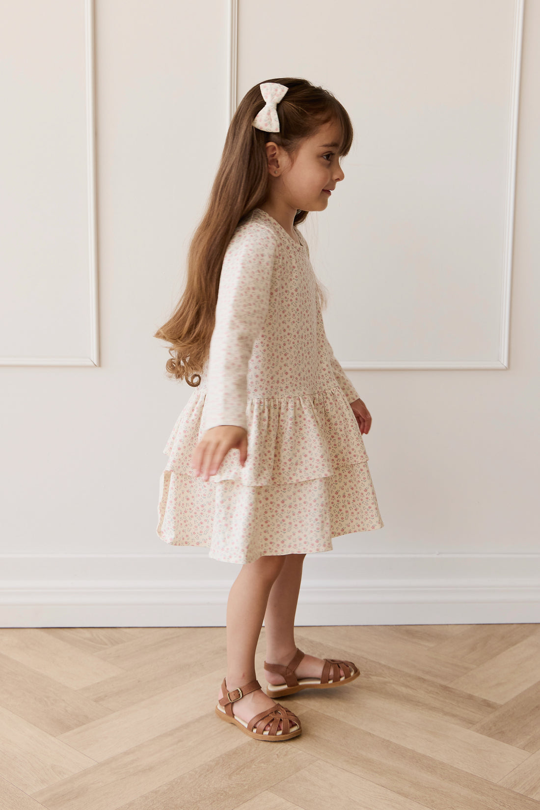 Organic Cotton Fayette Dress - Posy Garden Pink Childrens Dress from Jamie Kay NZ