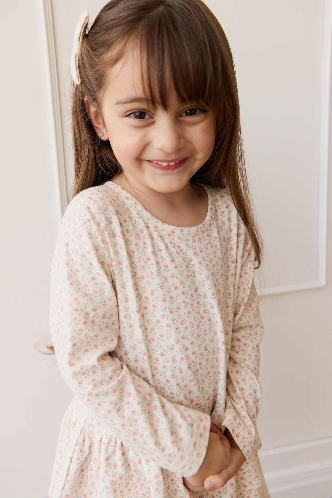 Organic Cotton Fayette Dress - Posy Garden Pink Childrens Dress from Jamie Kay NZ