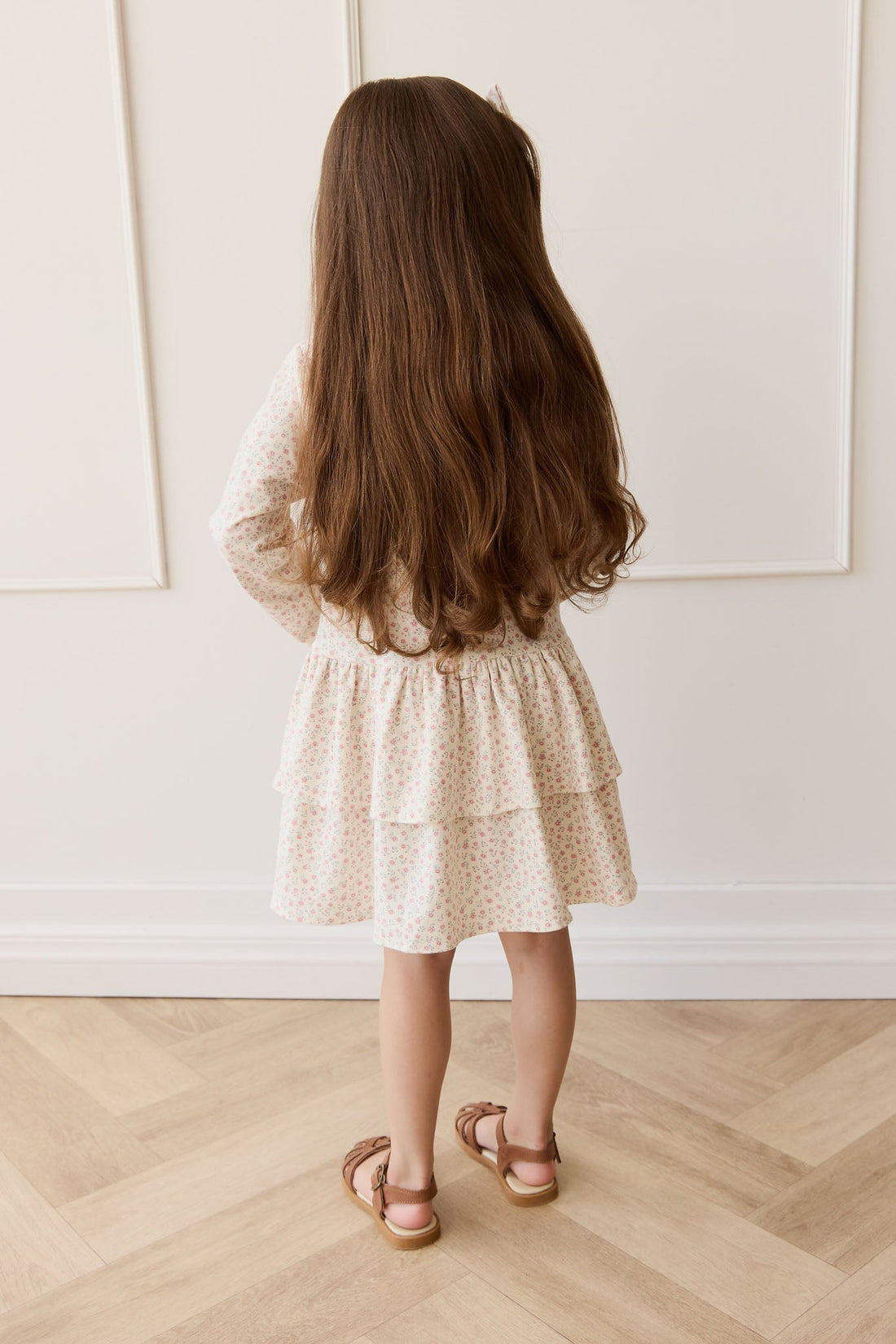 Organic Cotton Fayette Dress - Posy Garden Pink Childrens Dress from Jamie Kay NZ