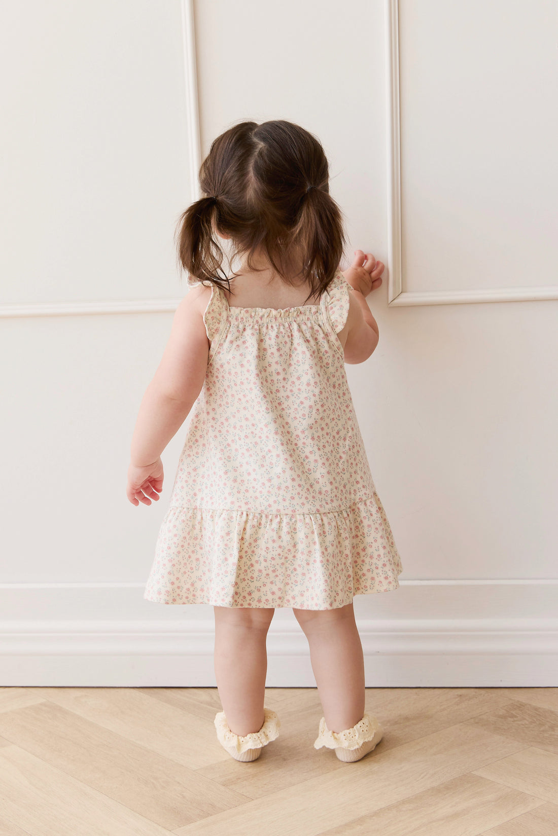 Organic Cotton Nelly Dress - Posy Garden Pink Childrens Dress from Jamie Kay NZ