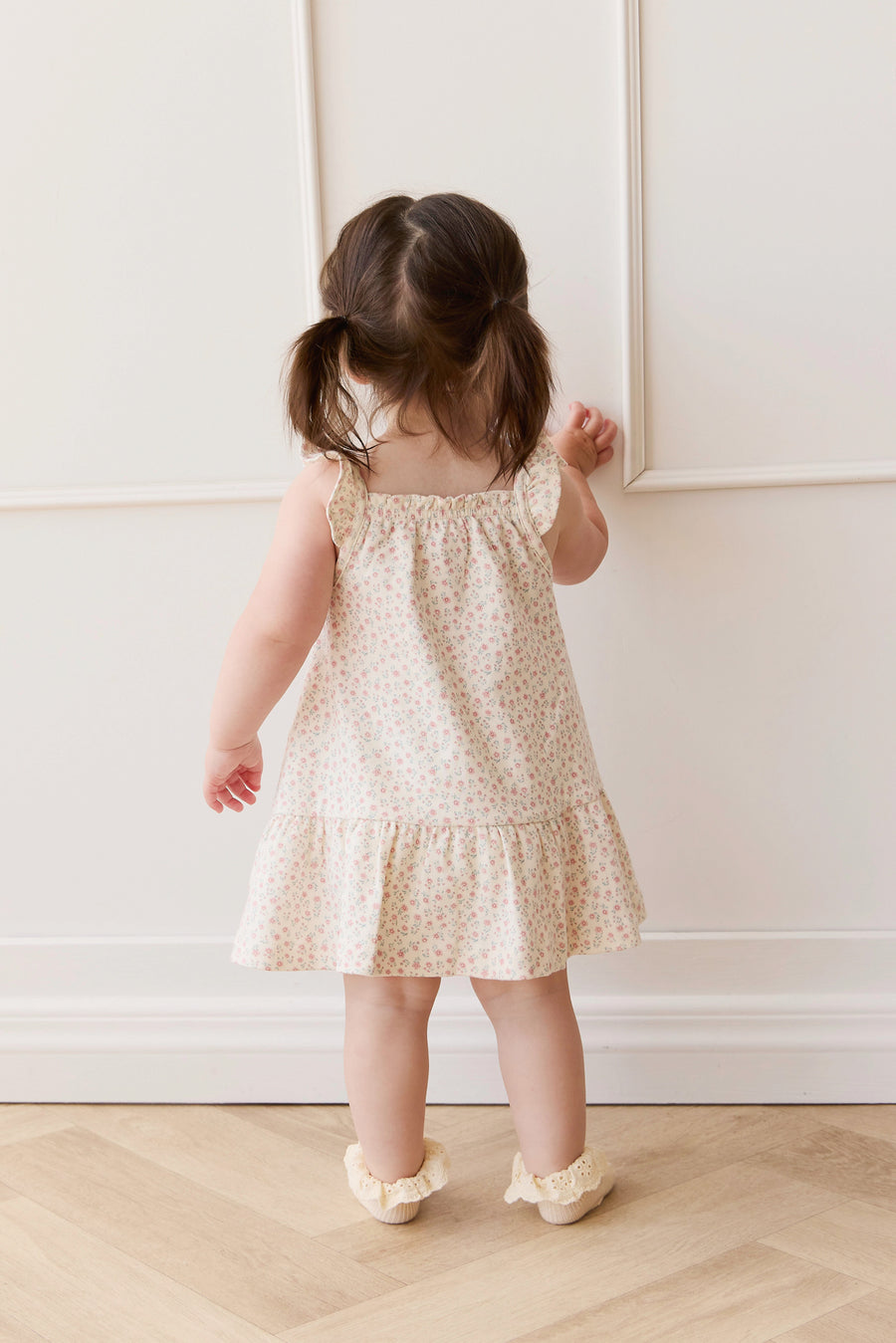 Organic Cotton Nelly Dress - Posy Garden Pink Childrens Dress from Jamie Kay NZ