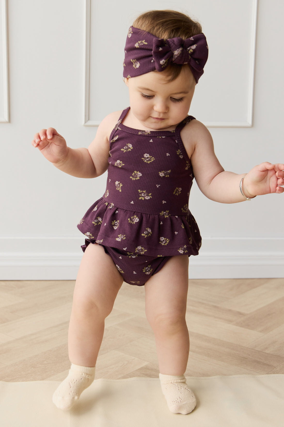 Organic Cotton Fine Rib Lillian Top - Simone Huckleberry Childrens Top from Jamie Kay NZ