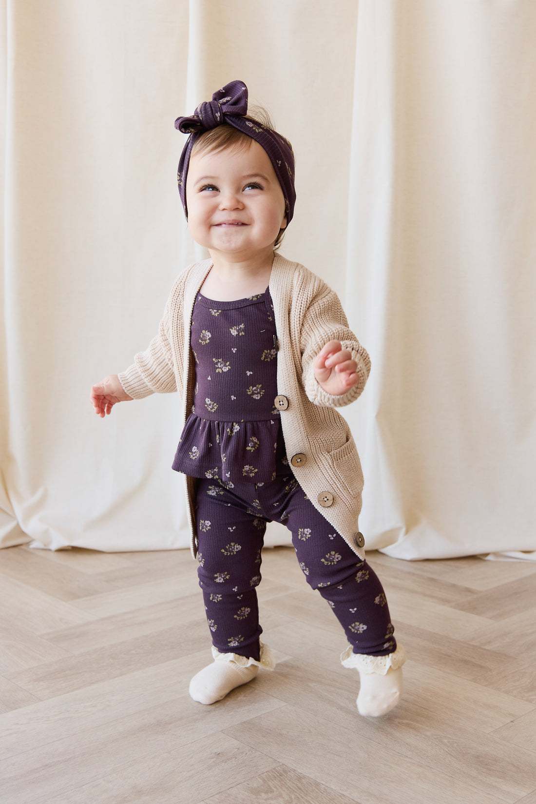 Siena Cardigan - Oatmeal Marle Childrens Cardigan from Jamie Kay NZ