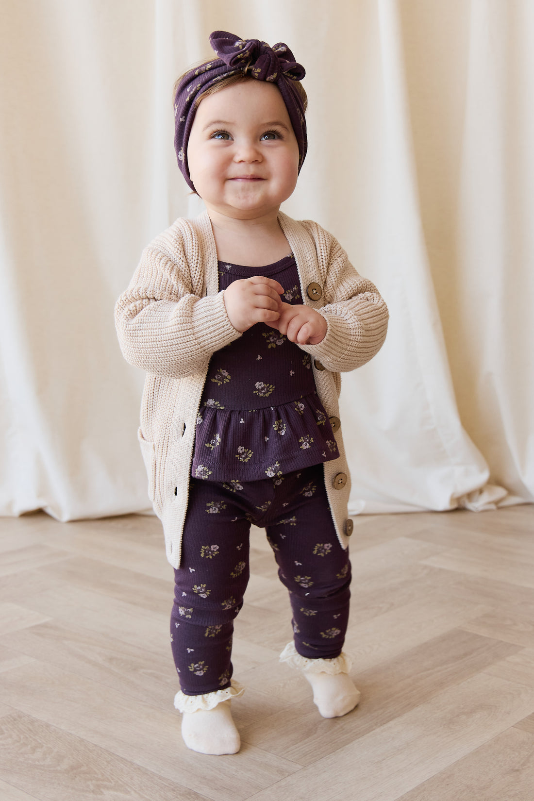 Siena Cardigan - Oatmeal Marle Childrens Cardigan from Jamie Kay NZ