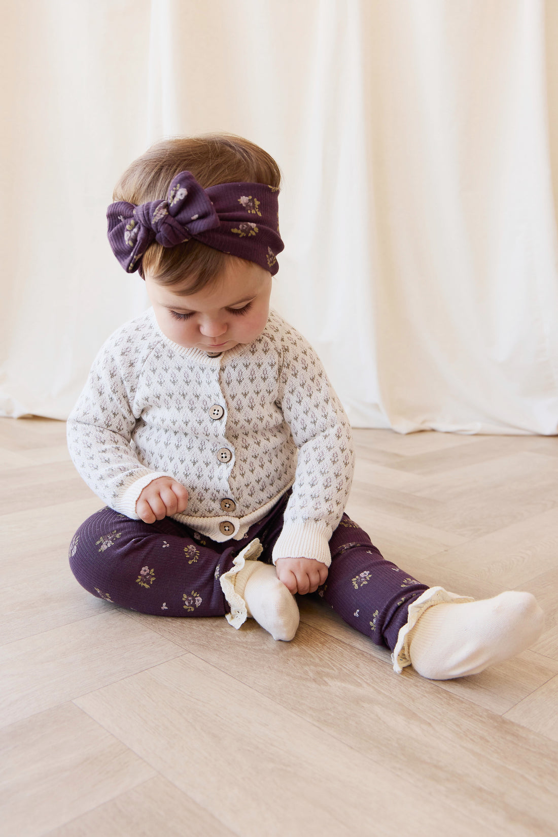 Organic Cotton Fine Rib Legging - Simone Huckleberry Childrens Legging from Jamie Kay NZ