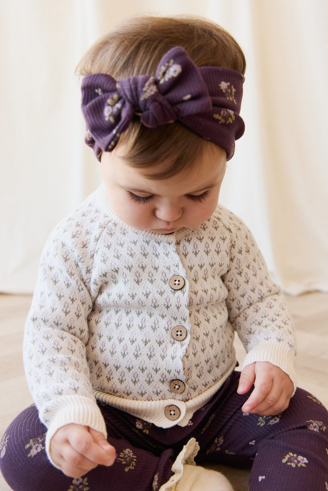 Organic Cotton Fine Rib Headband - Simone Huckleberry Childrens Headband from Jamie Kay NZ