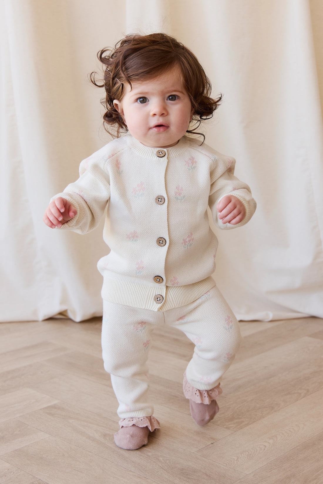 Meadow Cardigan - Larissa Egret Childrens Cardigan from Jamie Kay NZ