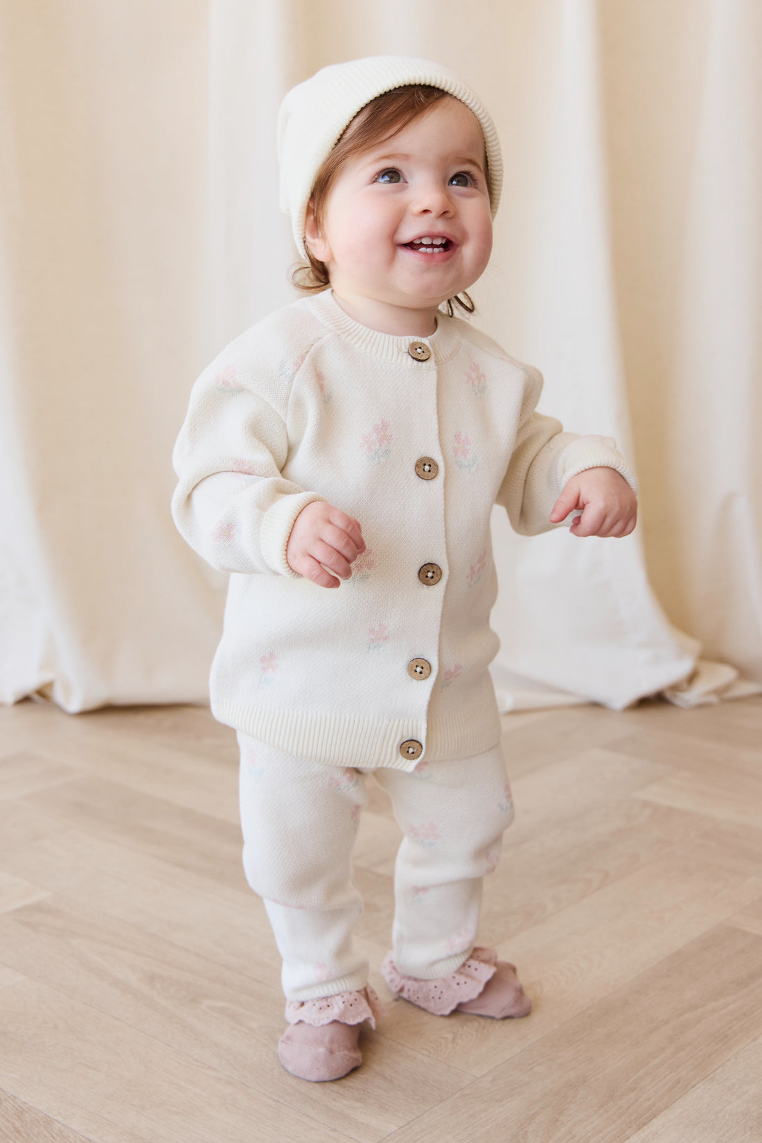 Meadow Cardigan - Larissa Egret Childrens Cardigan from Jamie Kay NZ