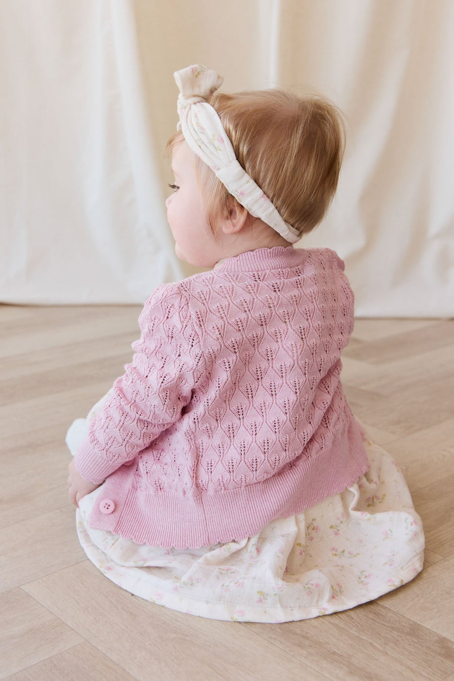 Magnolia Cardigan - Sweet Pink Marle Childrens Cardigan from Jamie Kay NZ