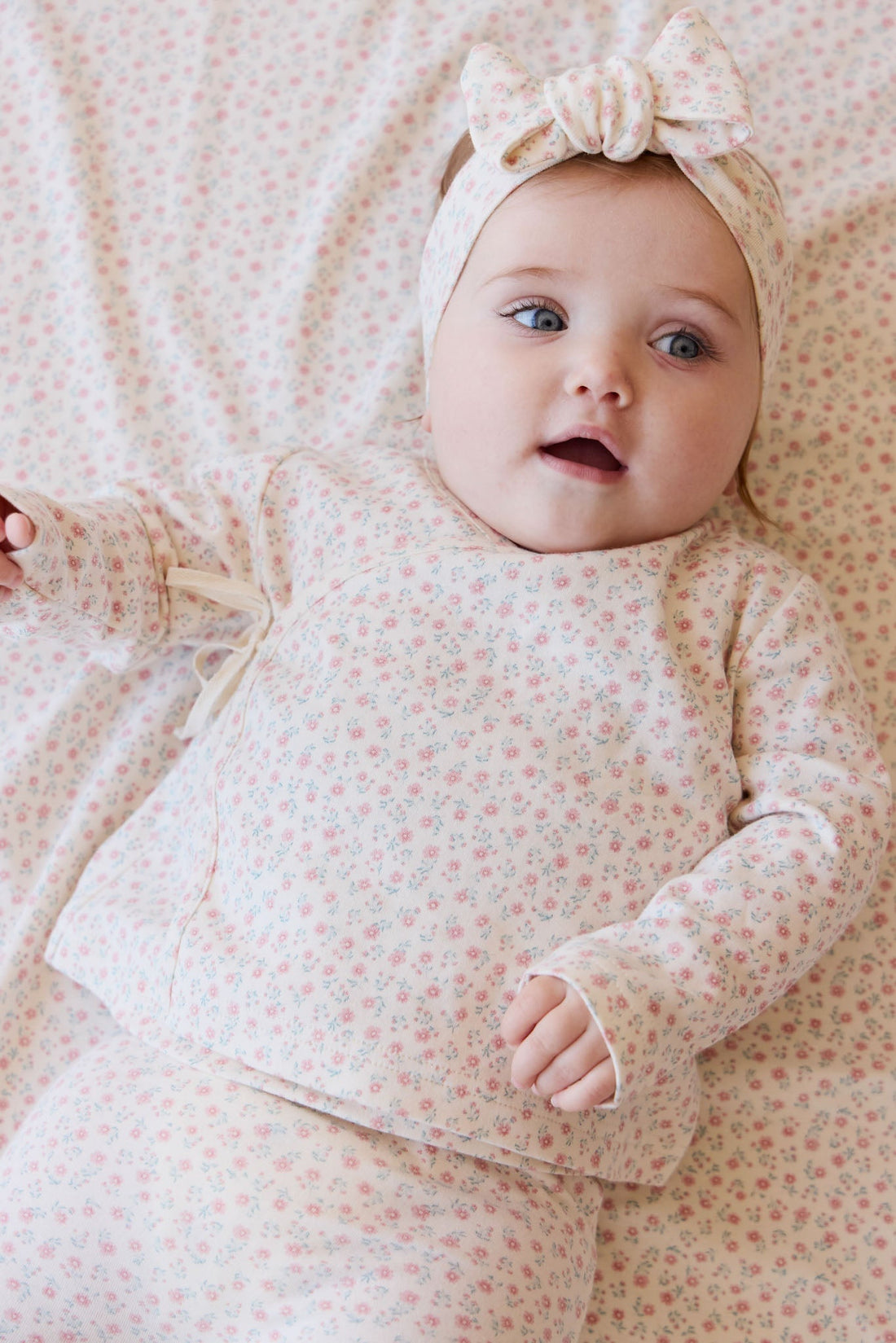 Organic Cotton Headband - Posy Garden Pink Childrens Headband from Jamie Kay NZ