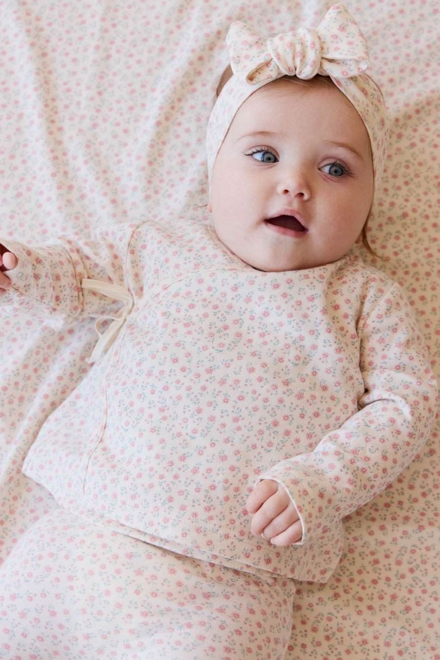 Organic Cotton Headband - Posy Garden Pink Childrens Headband from Jamie Kay NZ