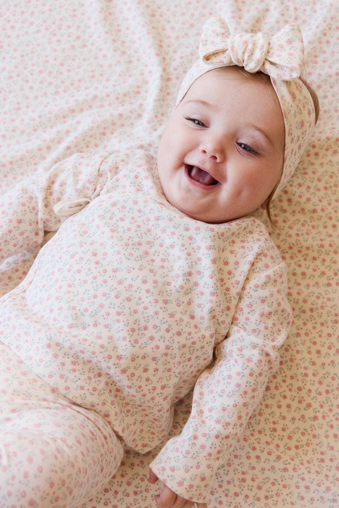 Organic Cotton Headband - Posy Garden Pink Childrens Headband from Jamie Kay NZ