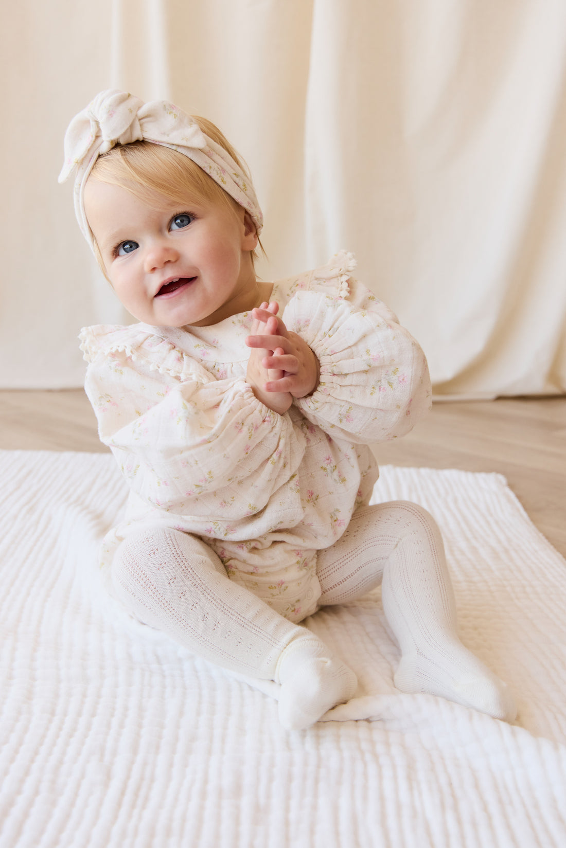 Organic Cotton Muslin Malia Playsuit - Emelia Pink Childrens Playsuit from Jamie Kay NZ