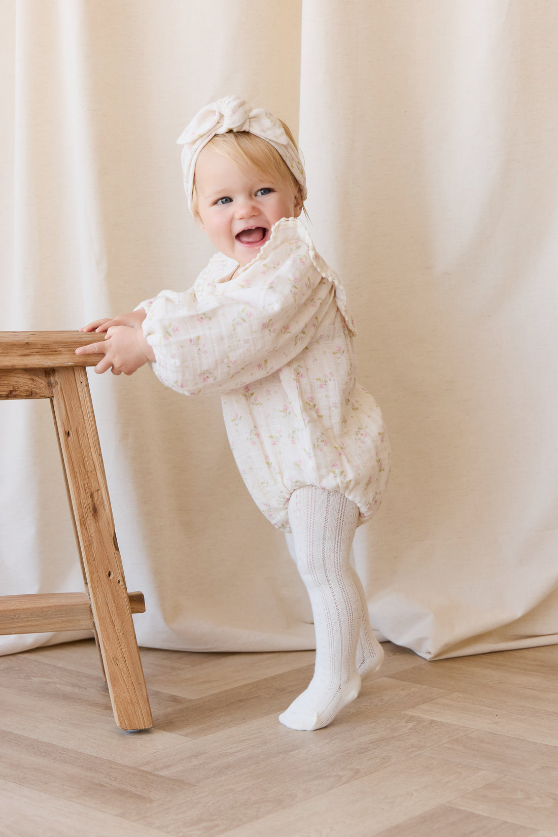 Organic Cotton Muslin Malia Playsuit - Emelia Pink Childrens Playsuit from Jamie Kay NZ
