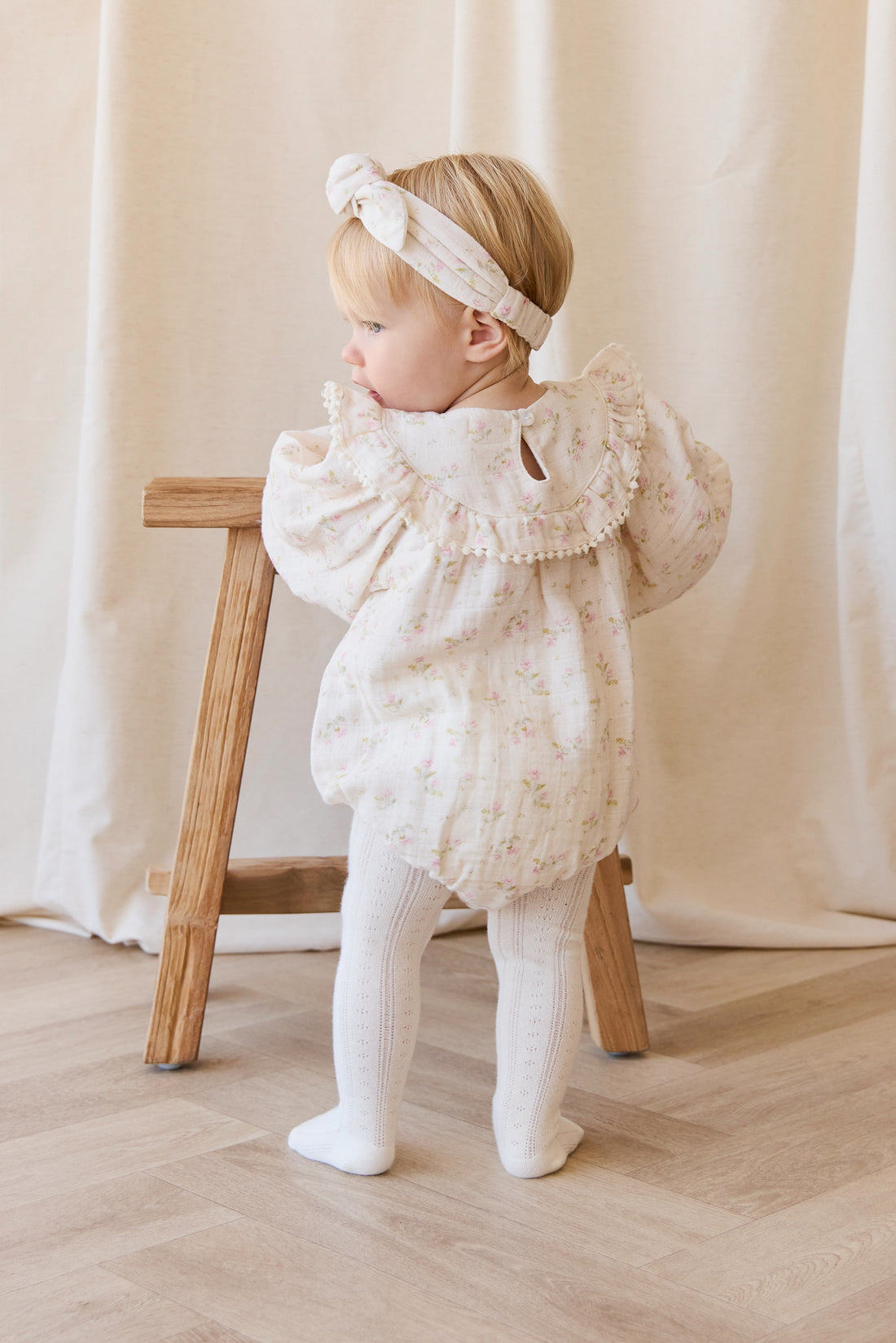 Organic Cotton Muslin Malia Playsuit - Emelia Pink Childrens Playsuit from Jamie Kay NZ