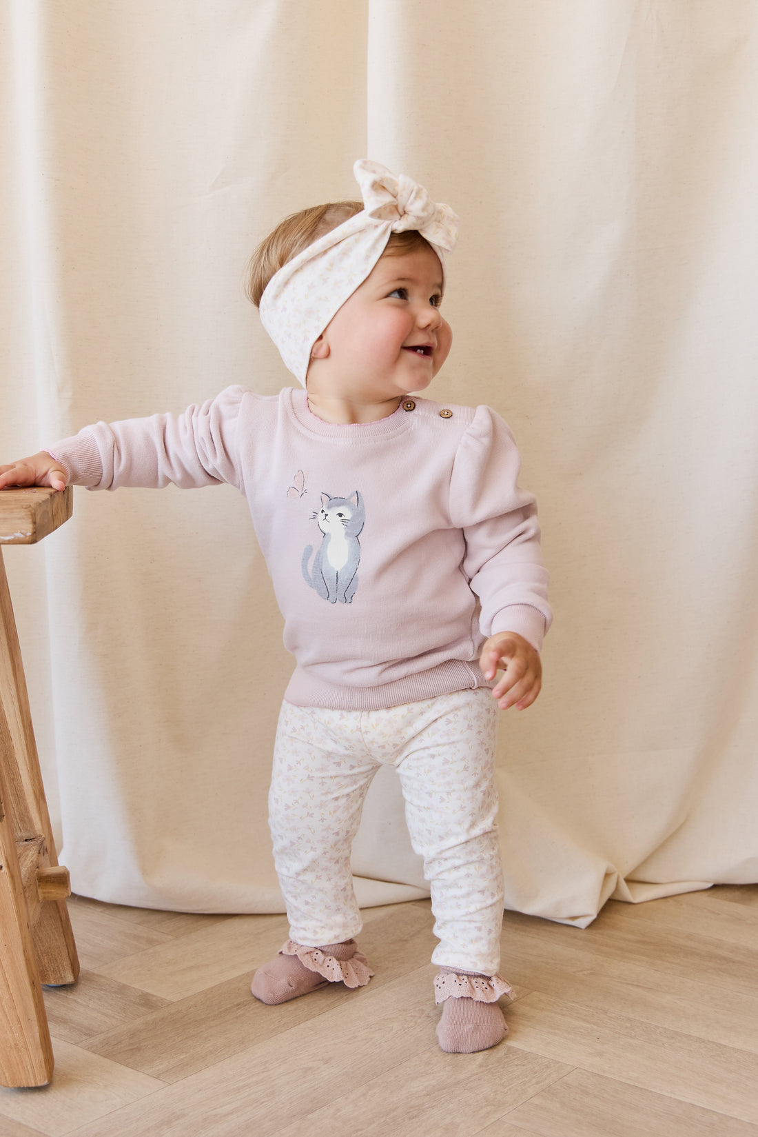 Organic Cotton Everyday Legging - Aries Mauve Childrens Legging from Jamie Kay NZ