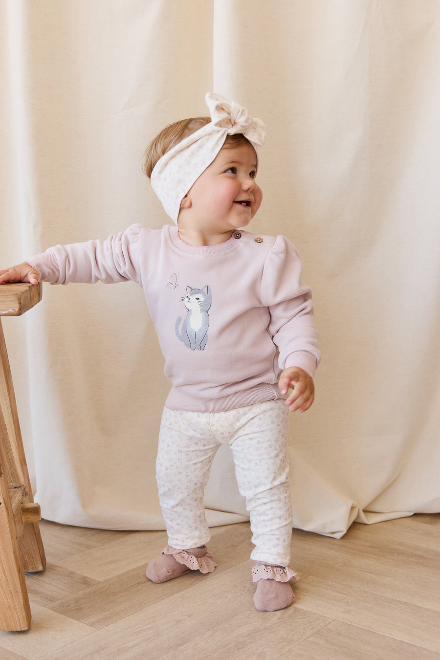 Organic Cotton Everyday Legging - Aries Mauve Childrens Legging from Jamie Kay NZ